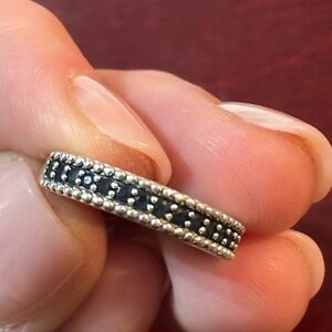 Sterling silver and sapphire band